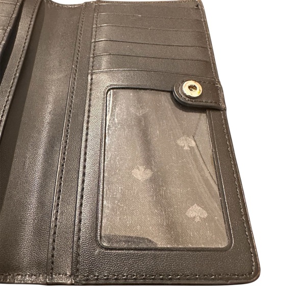 Kate Spade Staci Colorblock Large Slim Bifold Wallet in Warm Beige/Black EUC - Picture 6 of 8